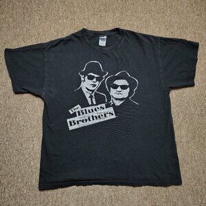 Vintage THE BLUES BROTHERS T Shirt Men L Black Elwood Jake Blues Graphic Tee
